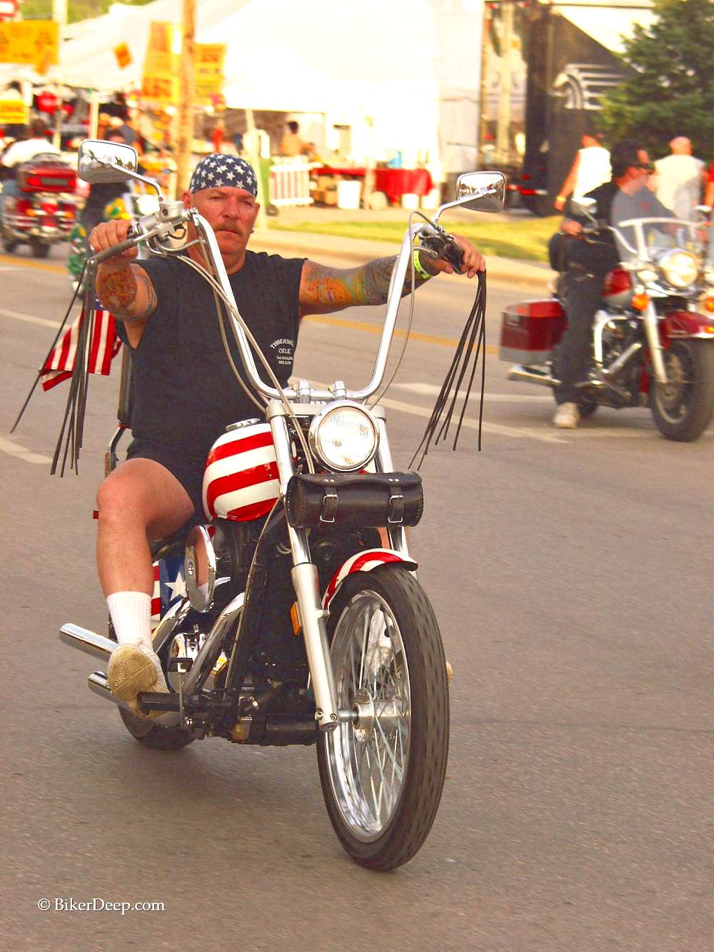 red white blue motorcycle