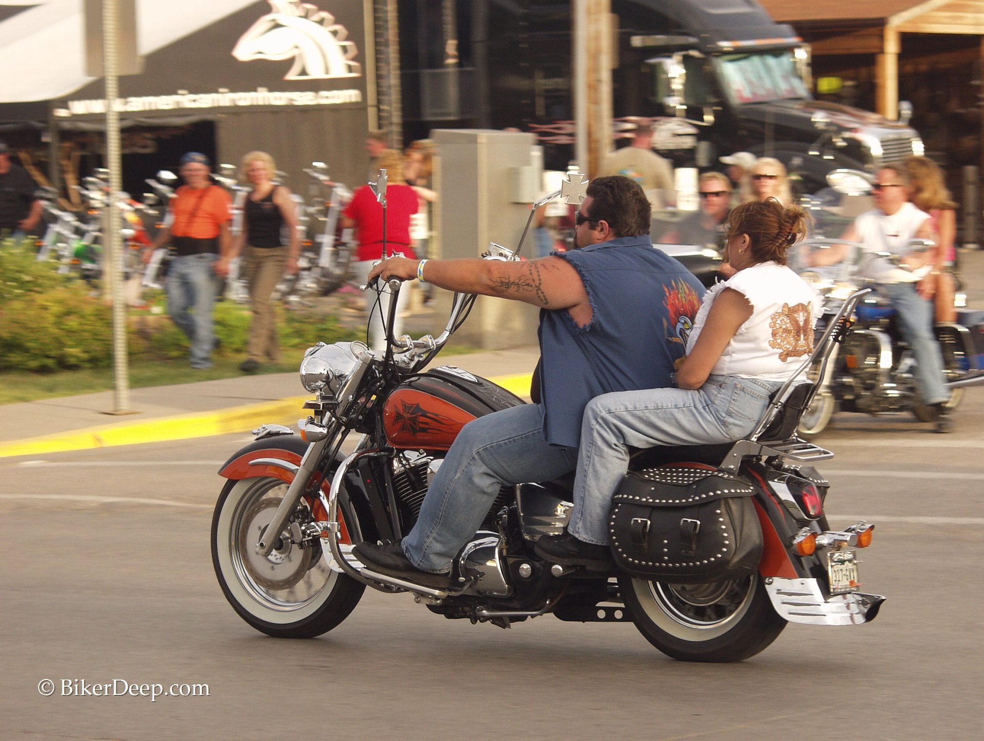 Riding Harley Davidson
