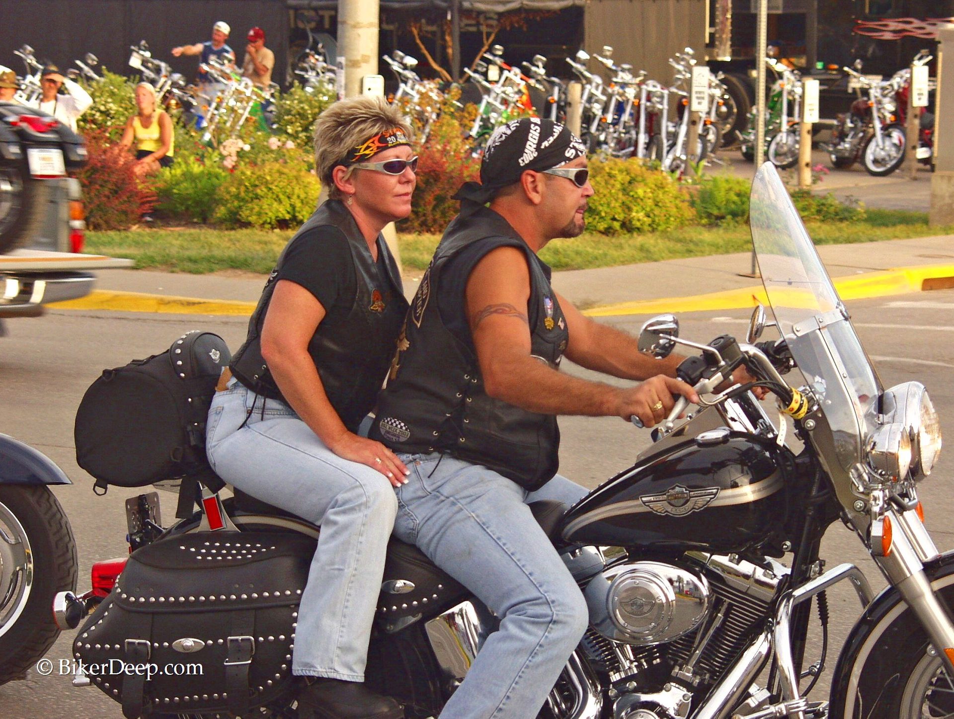 Couple Riding Harley